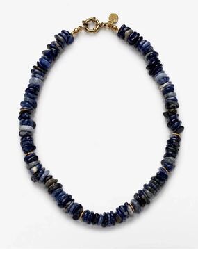 Sapphire Stone Beaded Necklace, Genuine - MM-01571